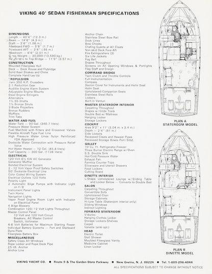 Viking 40 Sedan Fisherman Brochure