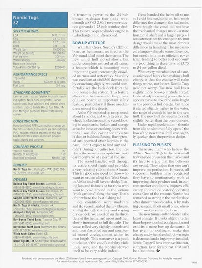 Nordic Tugs 32 Sea Magazine Reprint Brochure