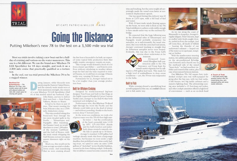 Mikelson 78 Sportfisher Sea Magazine Reprint Brochure