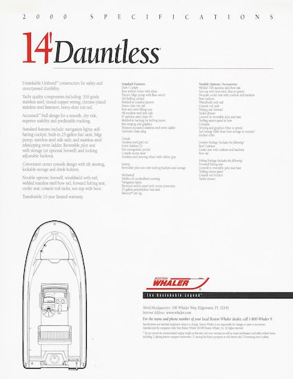 Boston Whaler Dauntless 14 Brochure