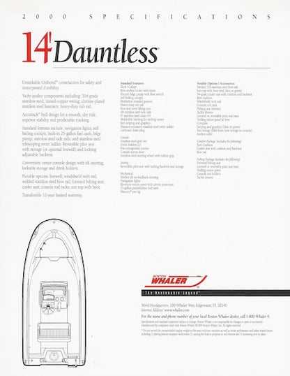 Boston Whaler Dauntless 14 Brochure