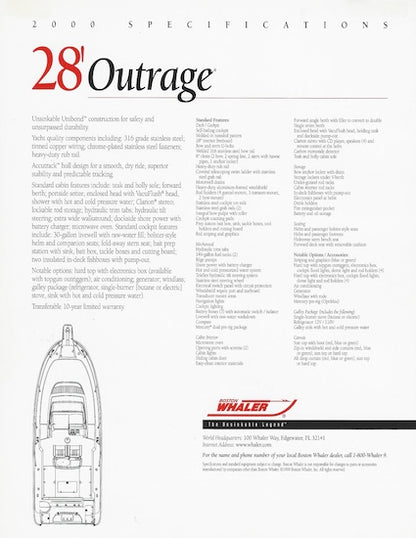 Boston Whaler Outrage 28 Brochure
