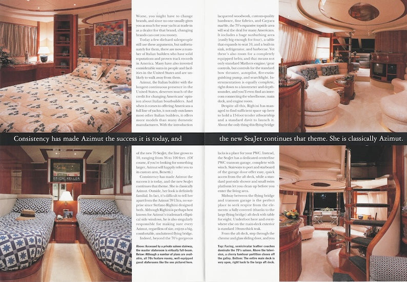 Azimut 70 Sea Jet Power & Motoryacht Magazine Reprint Brochure