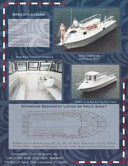 Canaveral 28 Passenger Vessel Specification Brochure