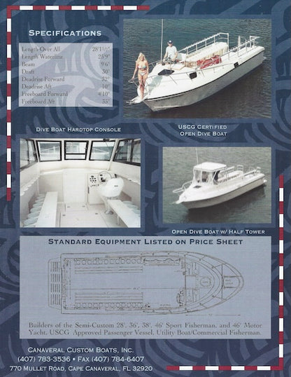 Canaveral 28 Passenger Vessel Specification Brochure