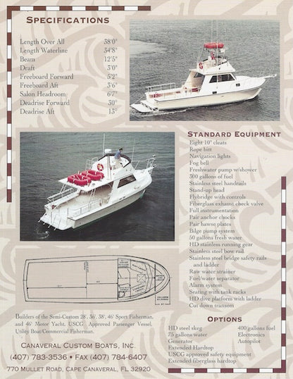 Canaveral 38 Passenger Vessel Specification Brochure