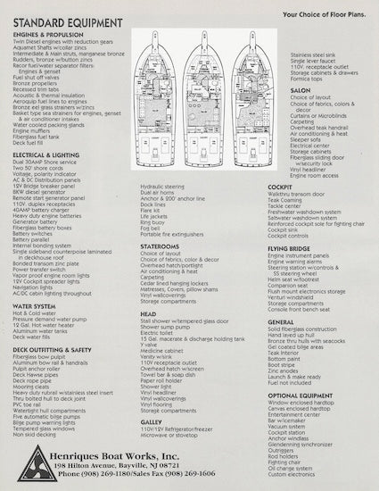 Henriques 44 Sport Fisherman Brochure