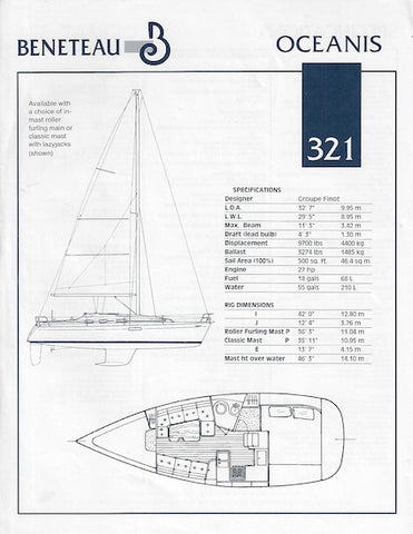 Beneteau Oceanis 321 Specification Brochure