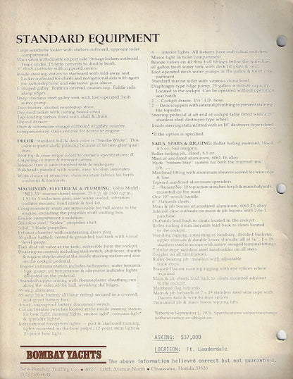 Bombay Motor Sailer Brochure