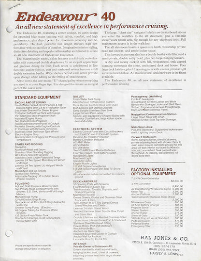 Endeavour 40 Specification Brochure