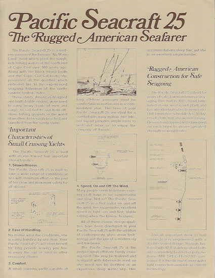Pacific Seacraft 25 Brochure