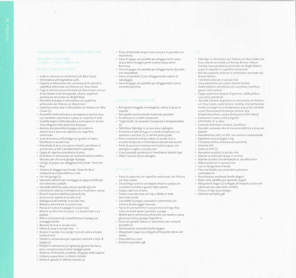 Riva Sport Riva 56 Specification Brochure