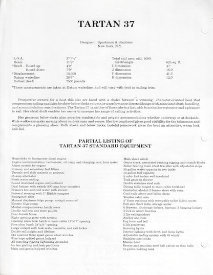 Tartan 37 Brochure