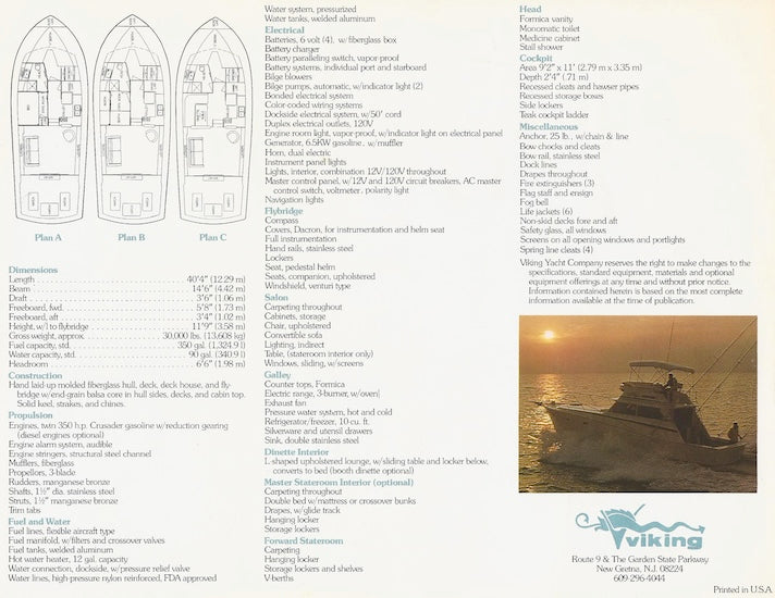 Viking 40 Convertible Brochure