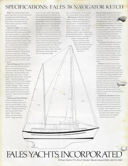 Fales 38 Navigator Ketch Brochure