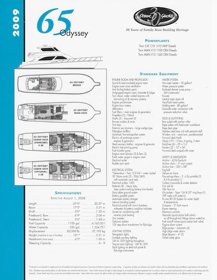 Ocean 65 Odyssey Specification Brochure