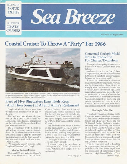 Bluewater Sea Breeze Newsletter - Summer 1985