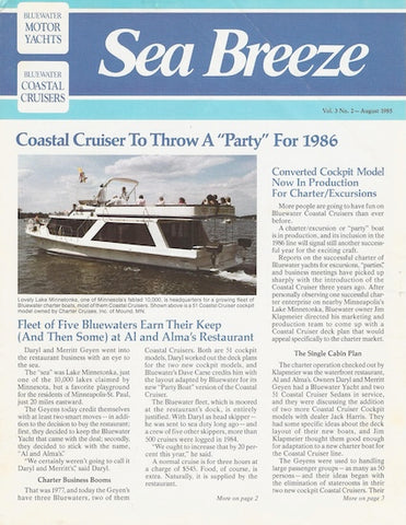 Bluewater Sea Breeze Newsletter - Summer 1985