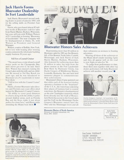 Bluewater Sea Breeze Newsletter - Spring 1986