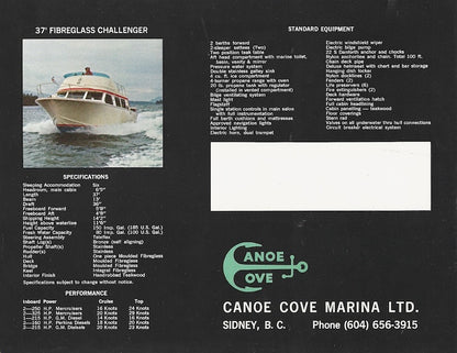 Canoe Cove Crusader 37 Brochure