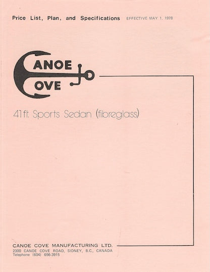 Canoe Cove 41 Sedan Specification Brochure