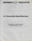 Jersey 44 Convertible Sportfisherman Specification Brochure