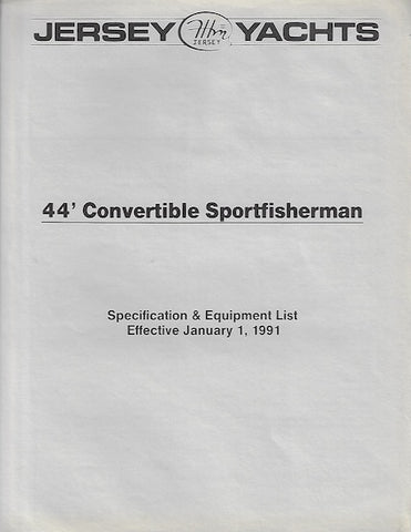 Jersey 44 Convertible Sportfisherman Specification Brochure