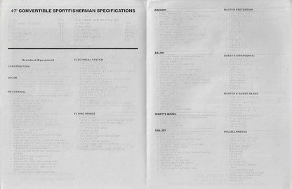 Jersey 47 Convertible Sportfisherman Specification Brochure