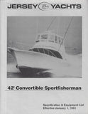 Jersey 42 Convertible Sportfisherman Specification Brochure