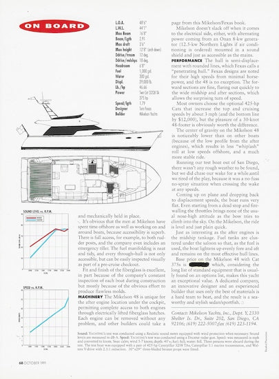 Mikelson 48 Sportfisher Yachting Magazine Reprint Brochure