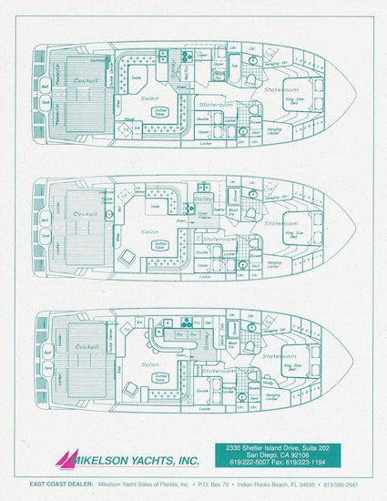 Mikelson 48 Sedan / 50 Sportfish Specification Brochure