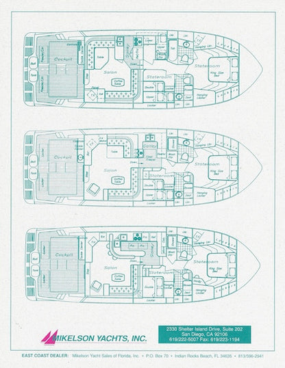 Mikelson 48 Sedan / 50 Sportfish Specification Brochure