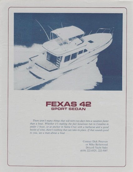 Mikelson Fexas 42 Sport Sedan Specification Brochure