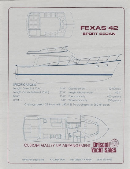 Mikelson Fexas 42 Sport Sedan Specification Brochure