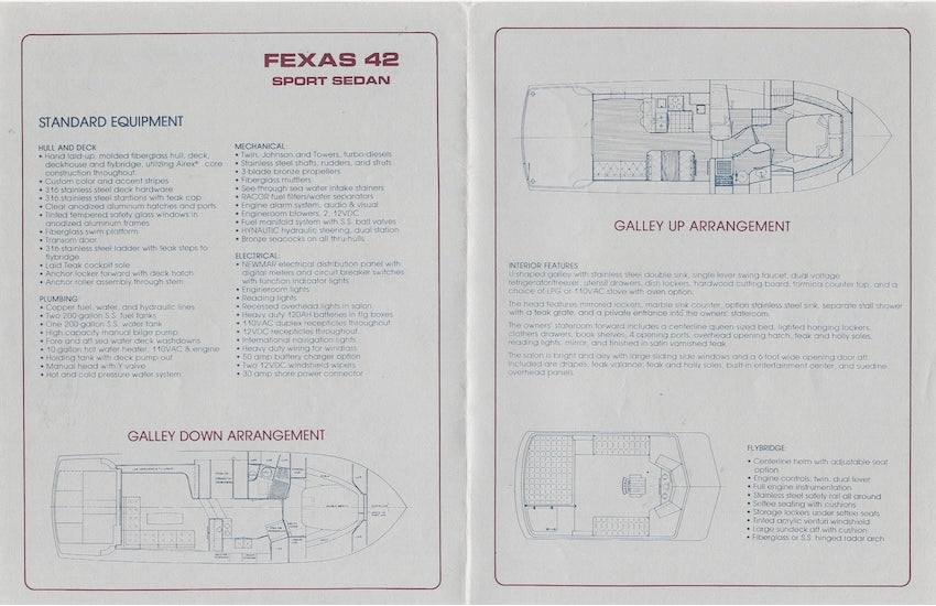 Mikelson Fexas 42 Sport Sedan Specification Brochure