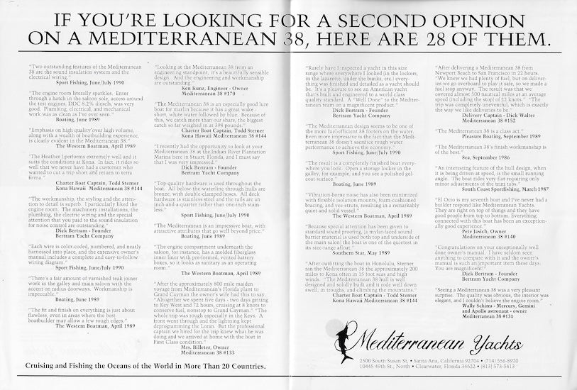 Mediterranean 38 Brochure