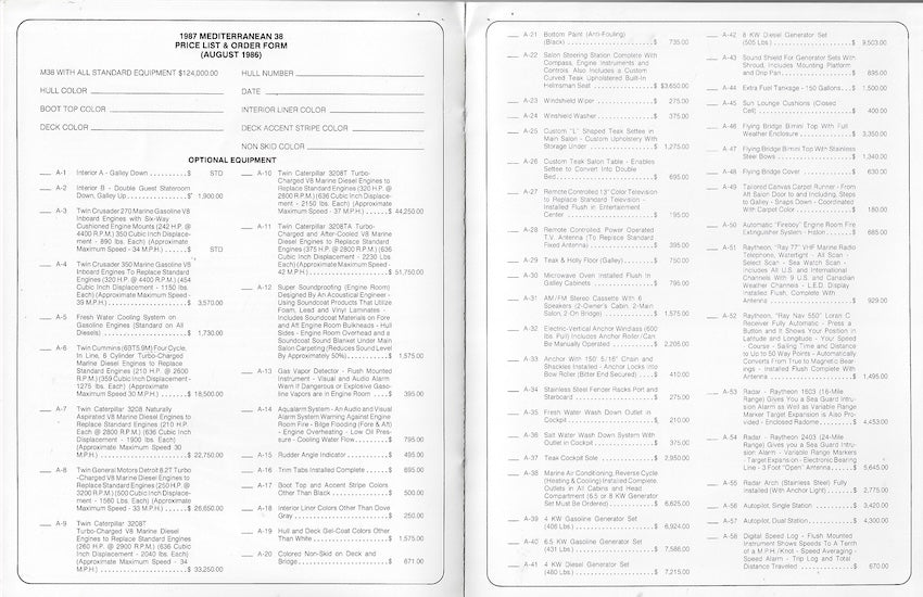 Mediterranean 38 Specification Brochure