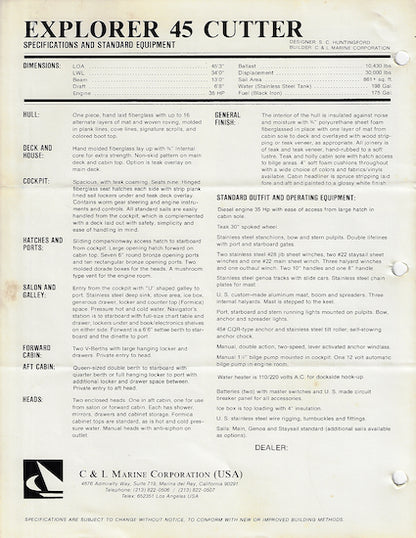 Explorer 45 Cutter Brochure