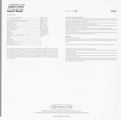Pershing 56 USA Specification Brochure