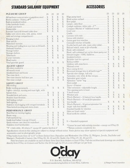 O'Day 1978 Cruisers Brochure