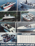 Crestliner 1984 Sport Fiberglass Boats Poster Brochure