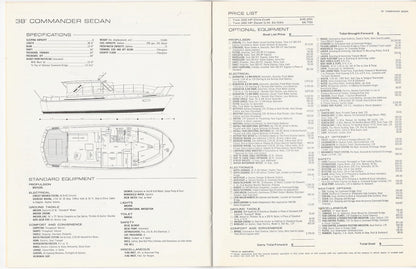 Chris Craft 1972 Commander Price List Brochure