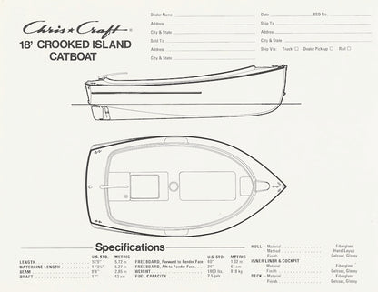 Chris Craft Crooked Island Catboat 18 Specification Brochure