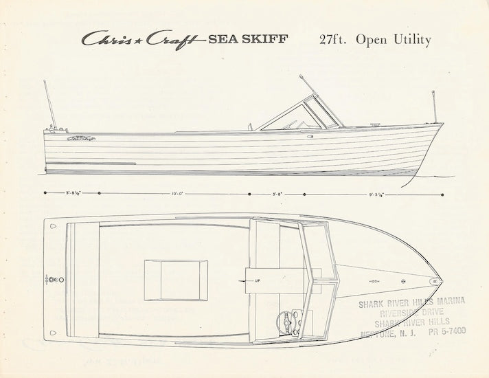 Chris Craft Sea Skiff 27 Open Specification Brochure