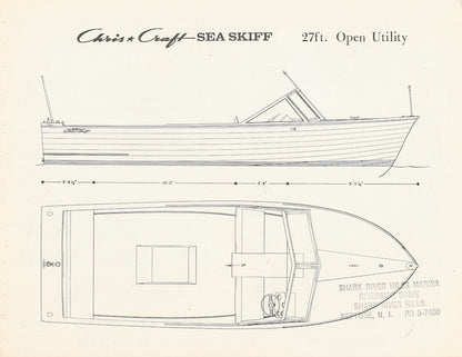 Chris Craft Sea Skiff 27 Open Specification Brochure