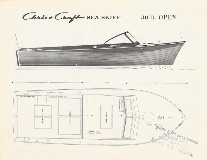 Chris Craft Sea Skiff 30 Open Specification Brochure