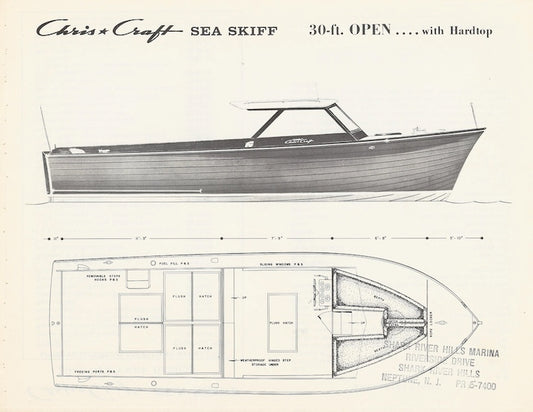 Chris Craft Sea Skiff 30 Open with Hardtop Specification Brochure