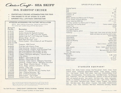 Chris Craft Sea Skiff 30 Express Cruiser Specification Brochure