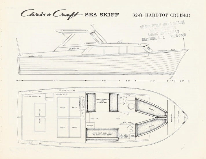 Chris Craft Sea Skiff 32 Hardtop Cruiser Specification Brochure