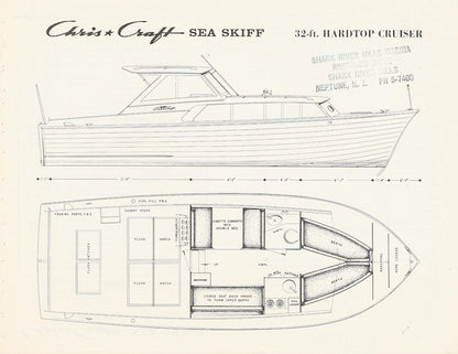 Chris Craft Sea Skiff 32 Hardtop Cruiser Specification Brochure